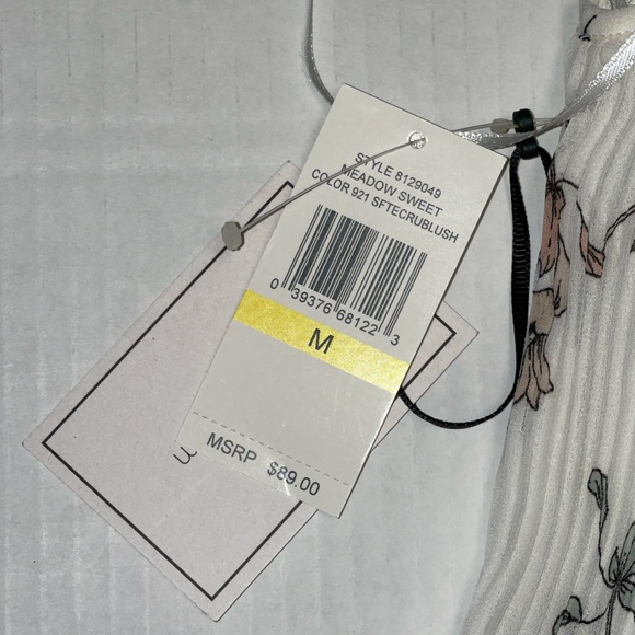 1.STATE FLORAL-PRINT PLEATED HALTER TOP SLEEVELESS COLLARLESS CREAM COLOR SIZE M - Picture 14 of 14